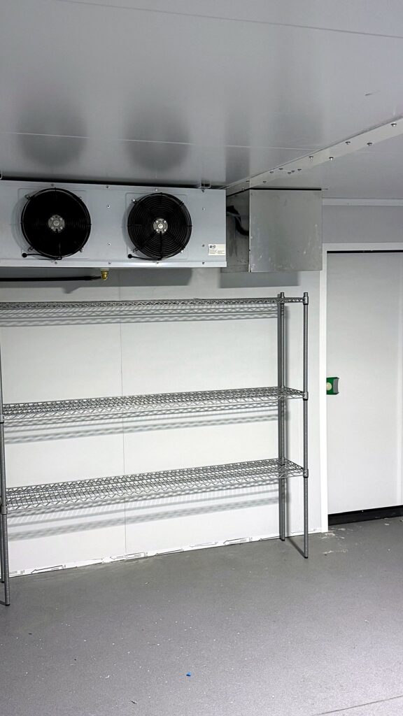 Empty finished cold room ready for handover