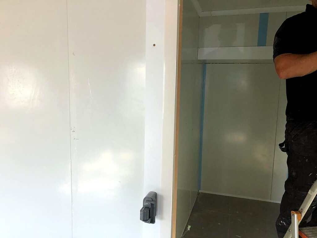 Cold room panels being fitted on site
