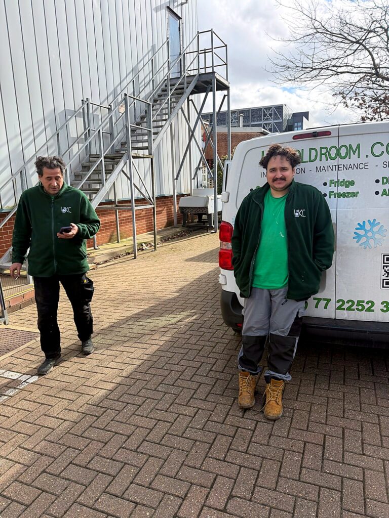 UK Coldroom engineers with the company van